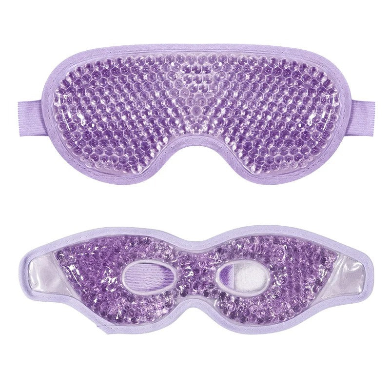 Purple eye mask with bead fill on a white background