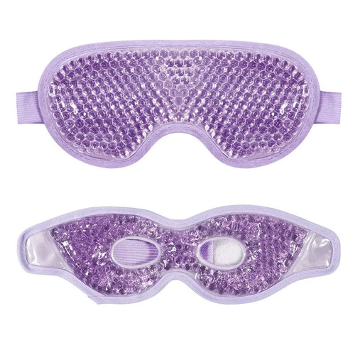Purple eye mask with bead fill on a white background